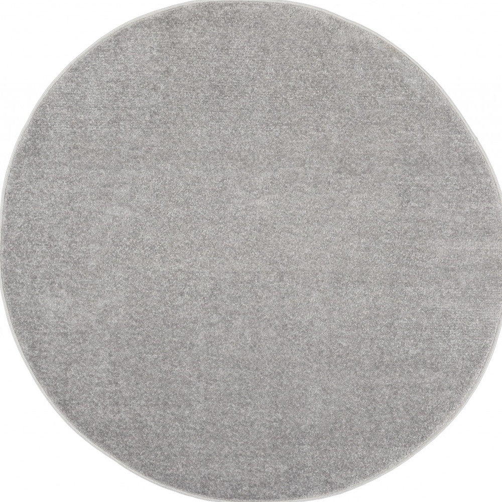 4' Gray Round Indoor Outdoor Area Rug - GreatEagleInc