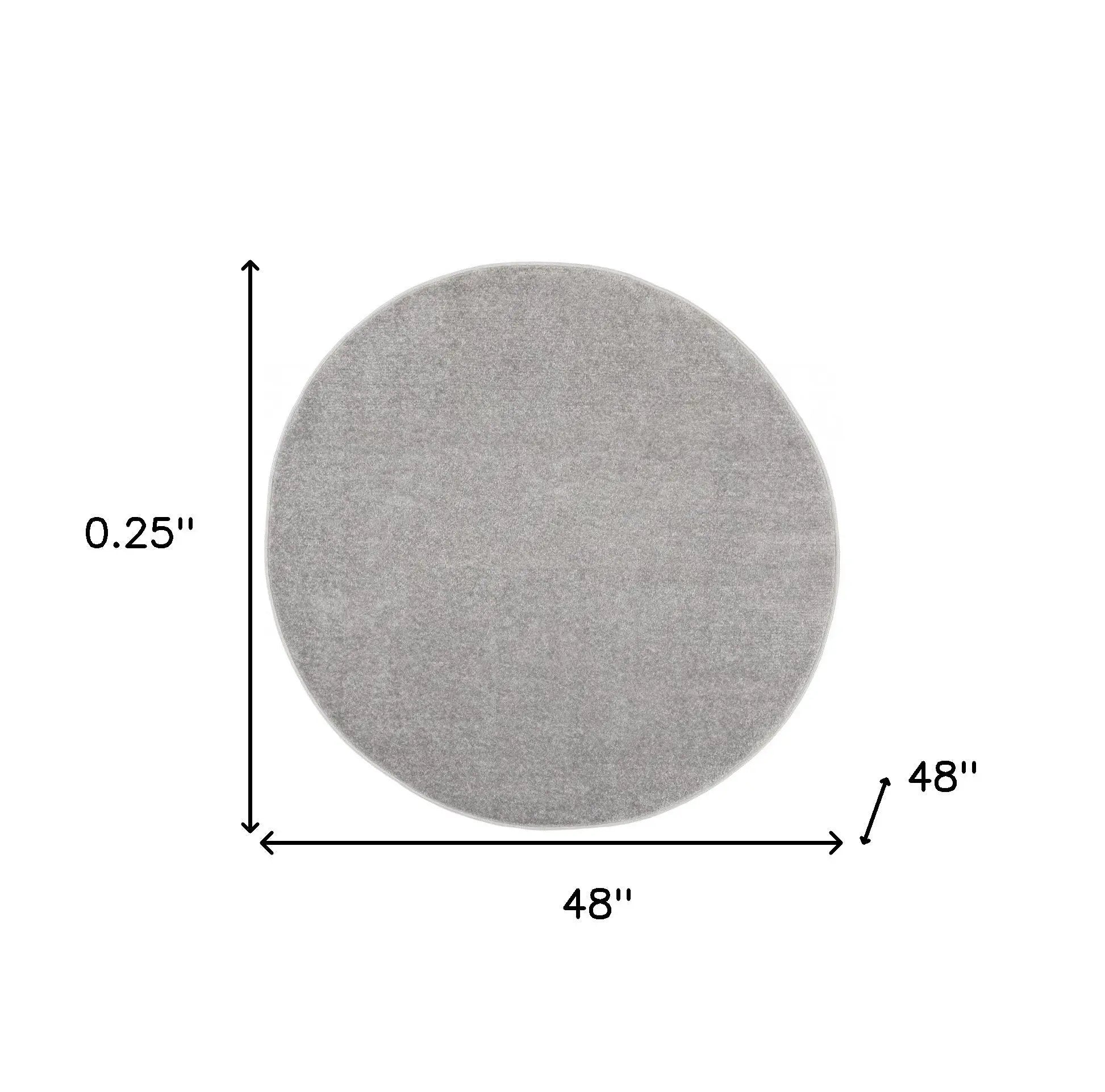 4' Gray Round Indoor Outdoor Area Rug - GreatEagleInc