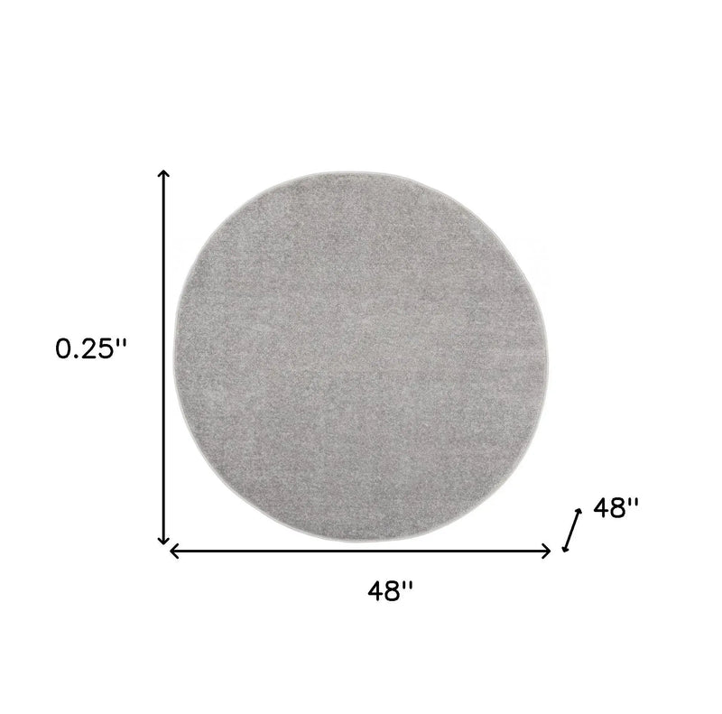 4' Gray Round Indoor Outdoor Area Rug - GreatEagleInc