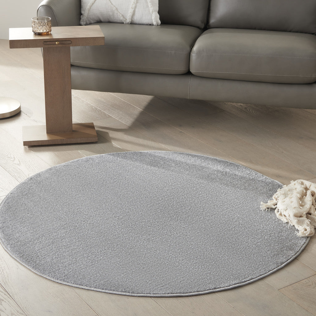 4' Gray Round Indoor Outdoor Area Rug - GreatEagleInc