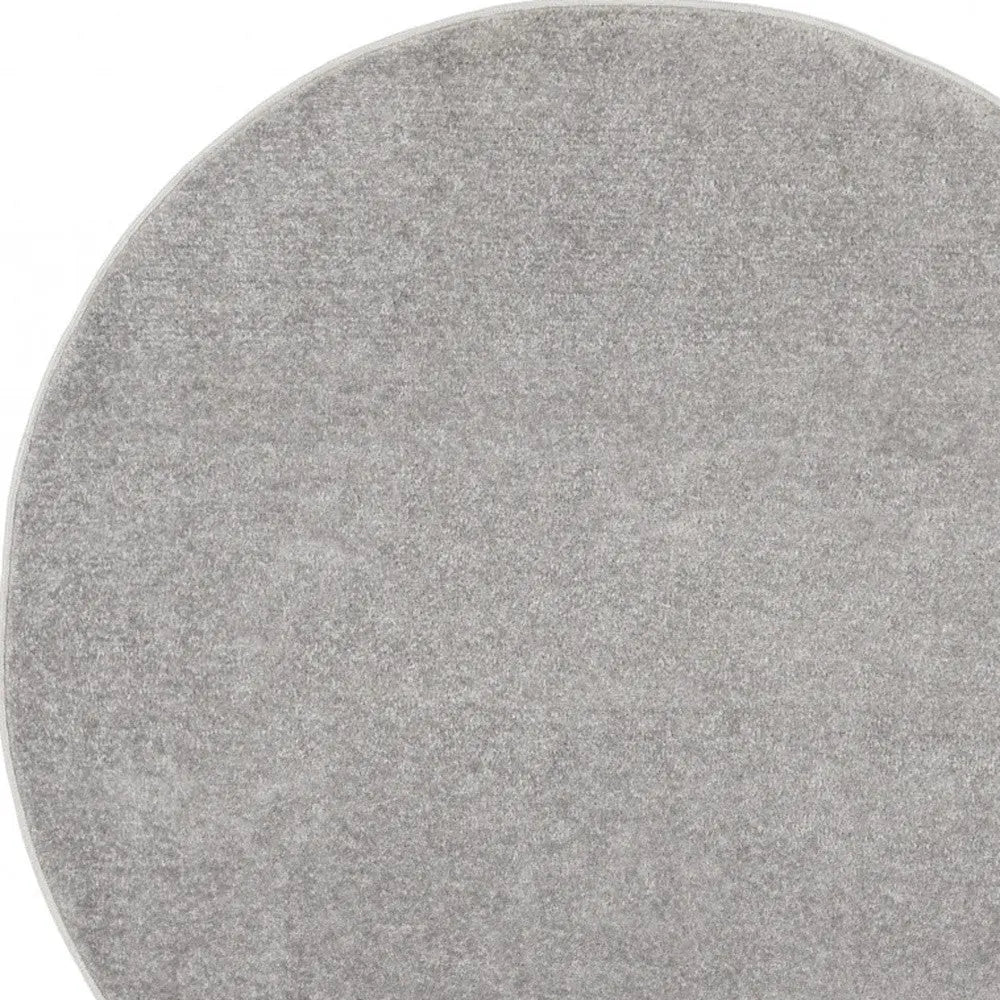 4' Gray Round Indoor Outdoor Area Rug - GreatEagleInc