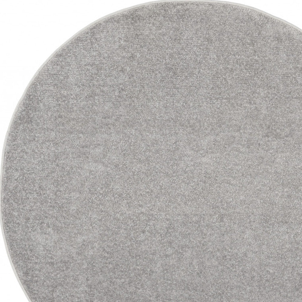 4' Gray Round Indoor Outdoor Area Rug - GreatEagleInc