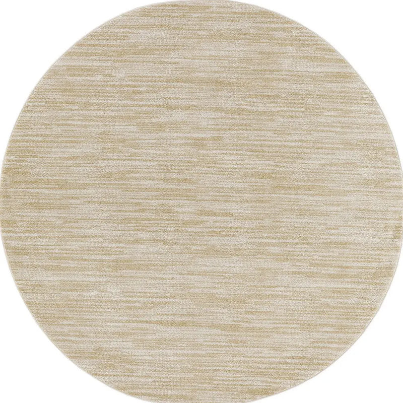 4' Ivory And Gold Round Abstract Indoor Outdoor Area Rug Homeroots Outdoor