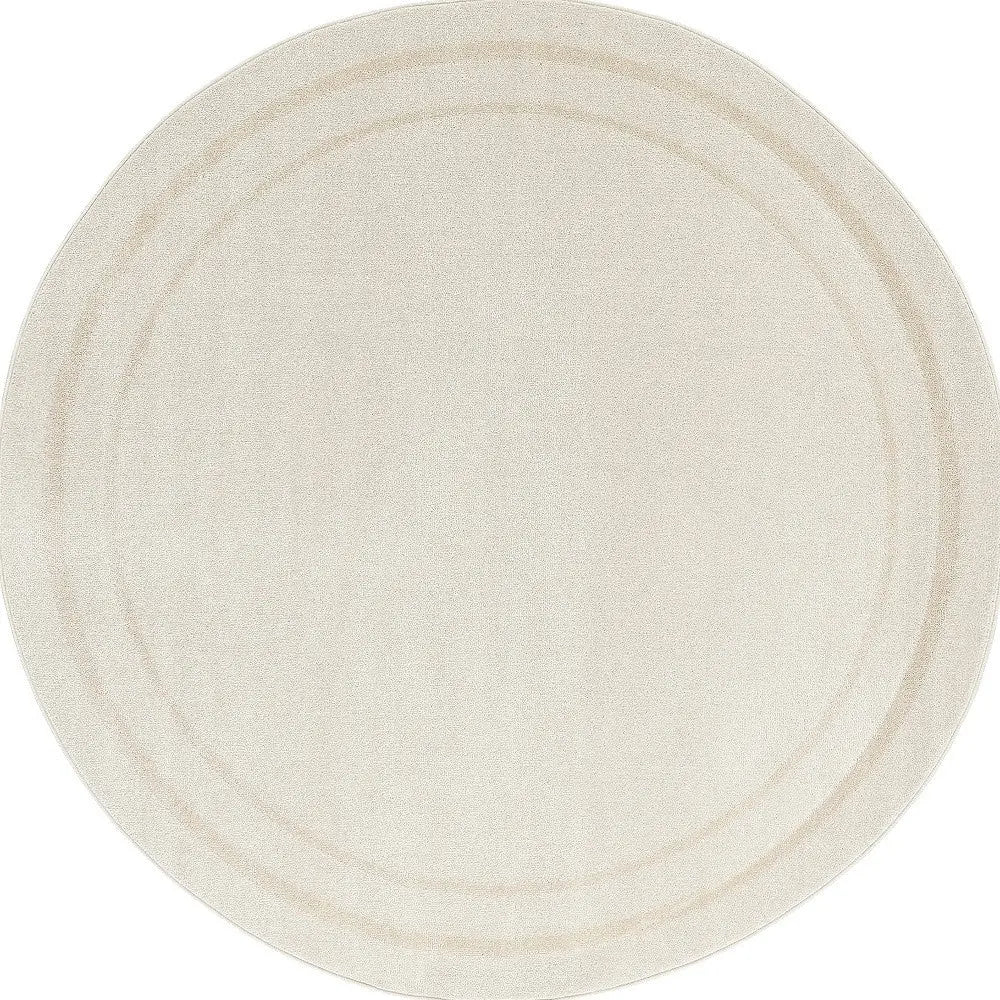 4' Ivory And Gold Round Indoor Outdoor Area Rug Homeroots Outdoor