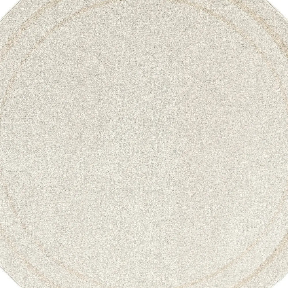 4' Ivory And Gold Round Indoor Outdoor Area Rug Homeroots Outdoor