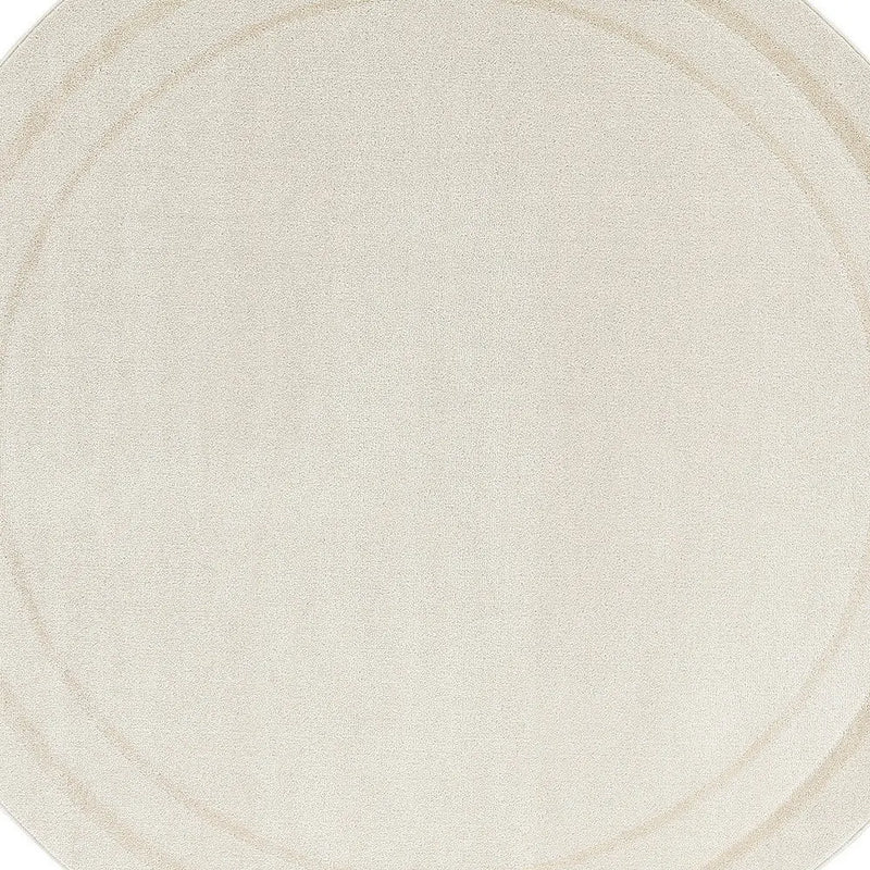 4' Ivory And Gold Round Indoor Outdoor Area Rug Homeroots Outdoor
