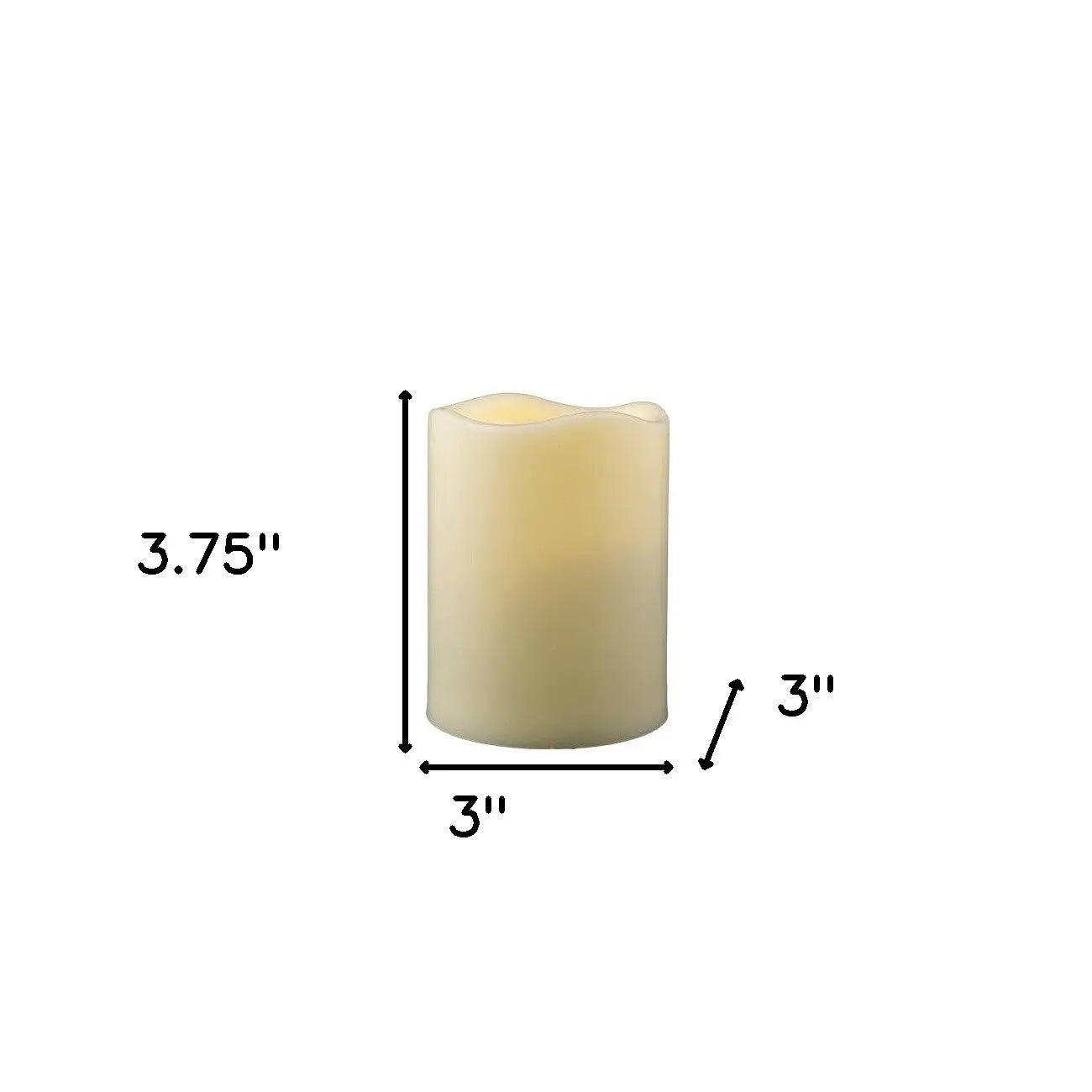 4" Ivory Flameless Indoor Outdoor Pillar Candle GreatEagleInc