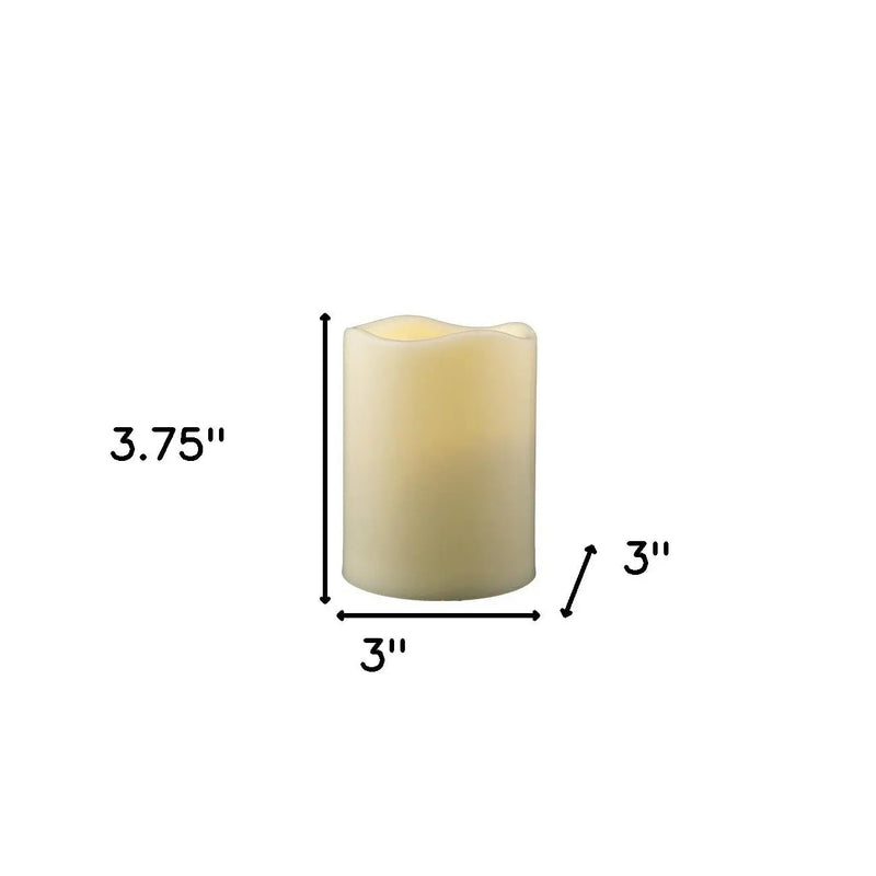 4" Ivory Flameless Indoor Outdoor Pillar Candle GreatEagleInc