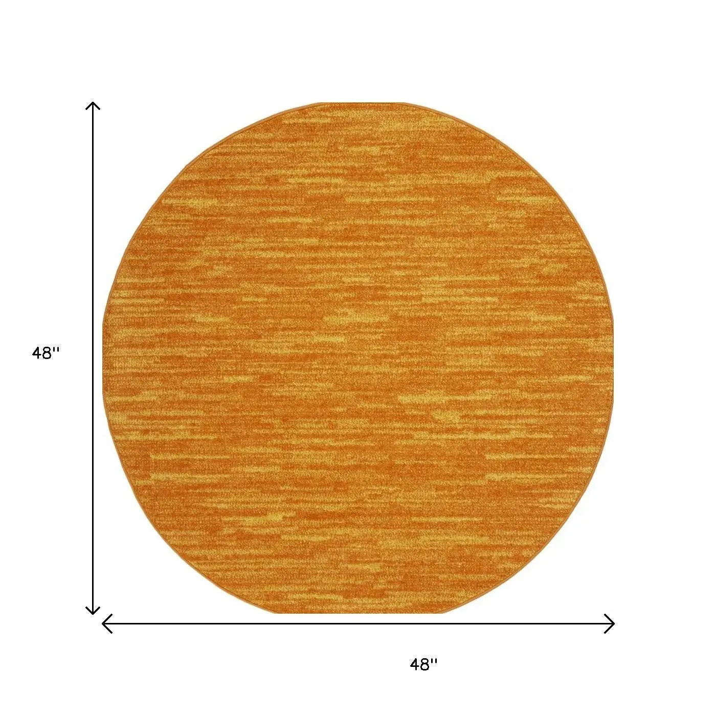 4' Orange Round Indoor Outdoor Area Rug - GreatEagleInc
