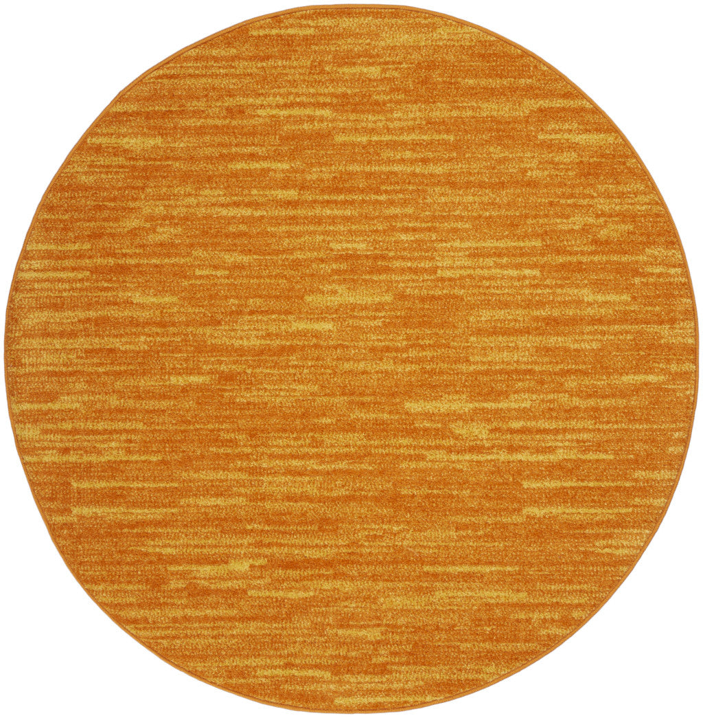 4' Orange Round Indoor Outdoor Area Rug - GreatEagleInc