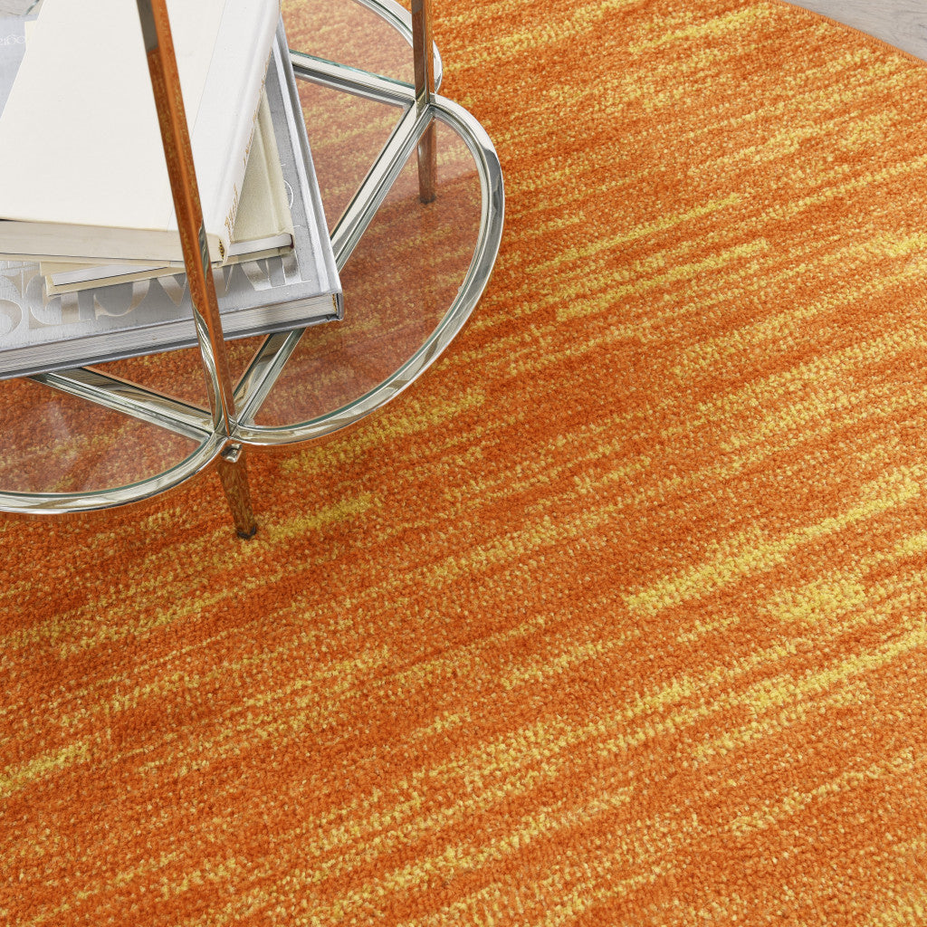 4' Orange Round Indoor Outdoor Area Rug - GreatEagleInc