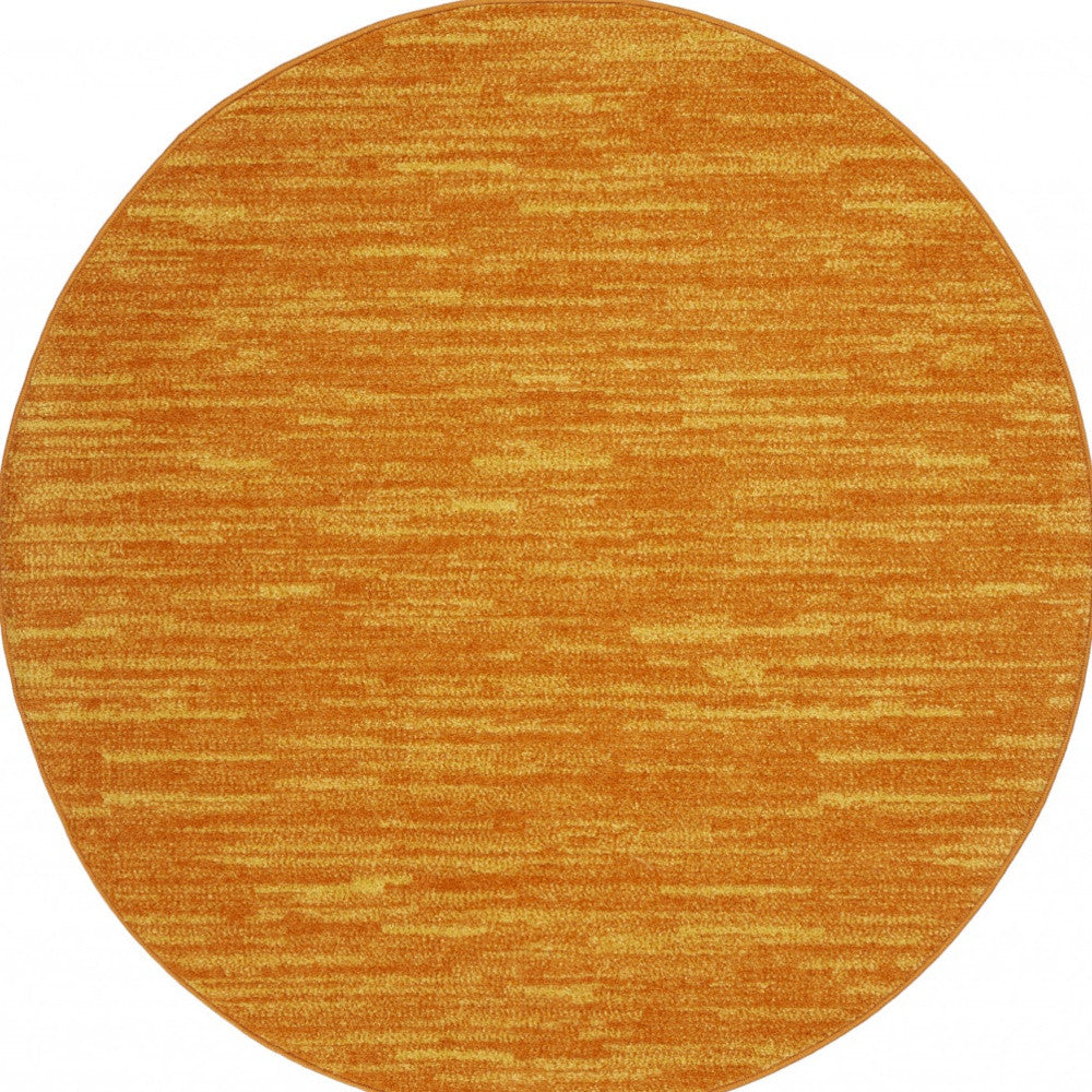 4' Orange Round Indoor Outdoor Area Rug - GreatEagleInc
