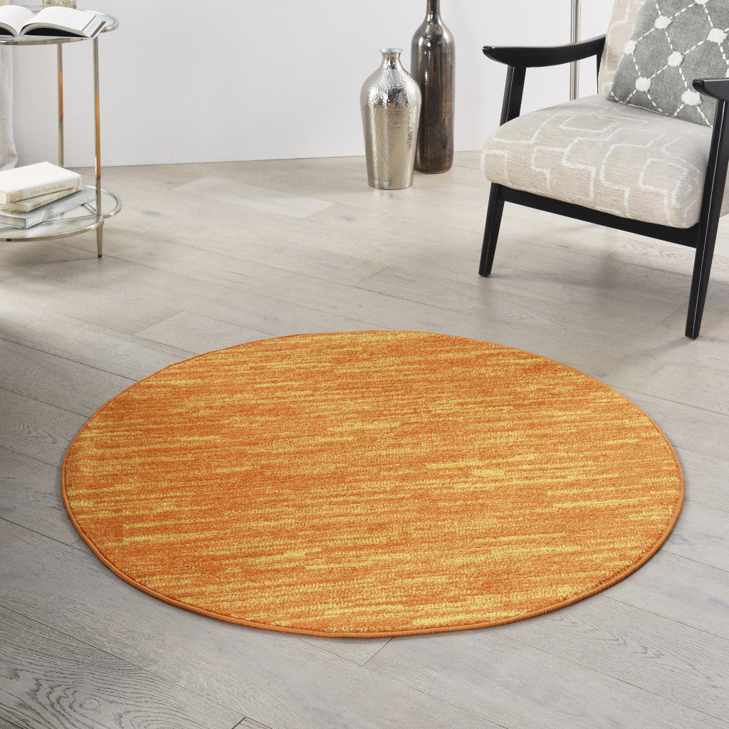 4' Orange Round Indoor Outdoor Area Rug - GreatEagleInc