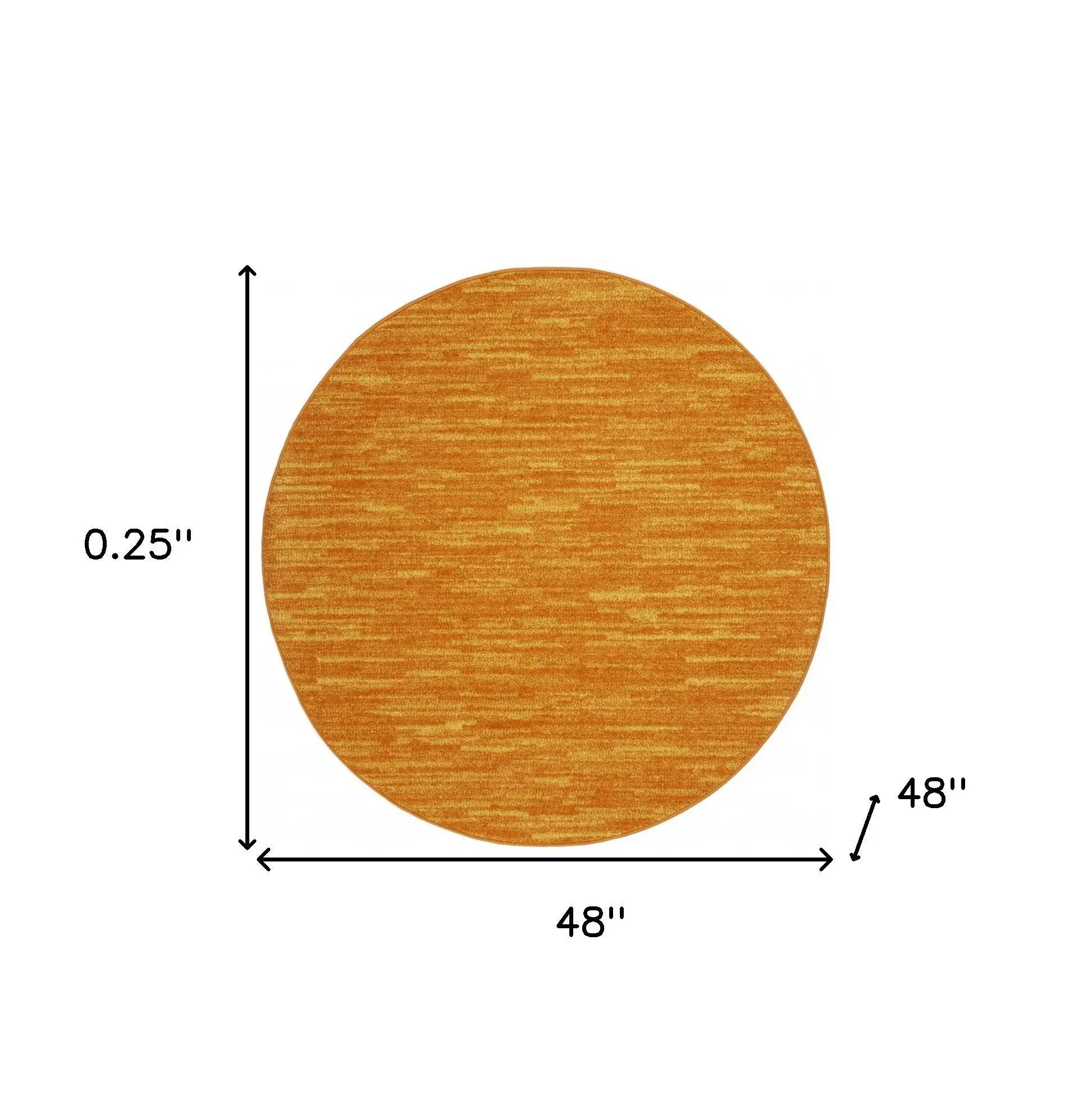 4' Orange Round Indoor Outdoor Area Rug - GreatEagleInc
