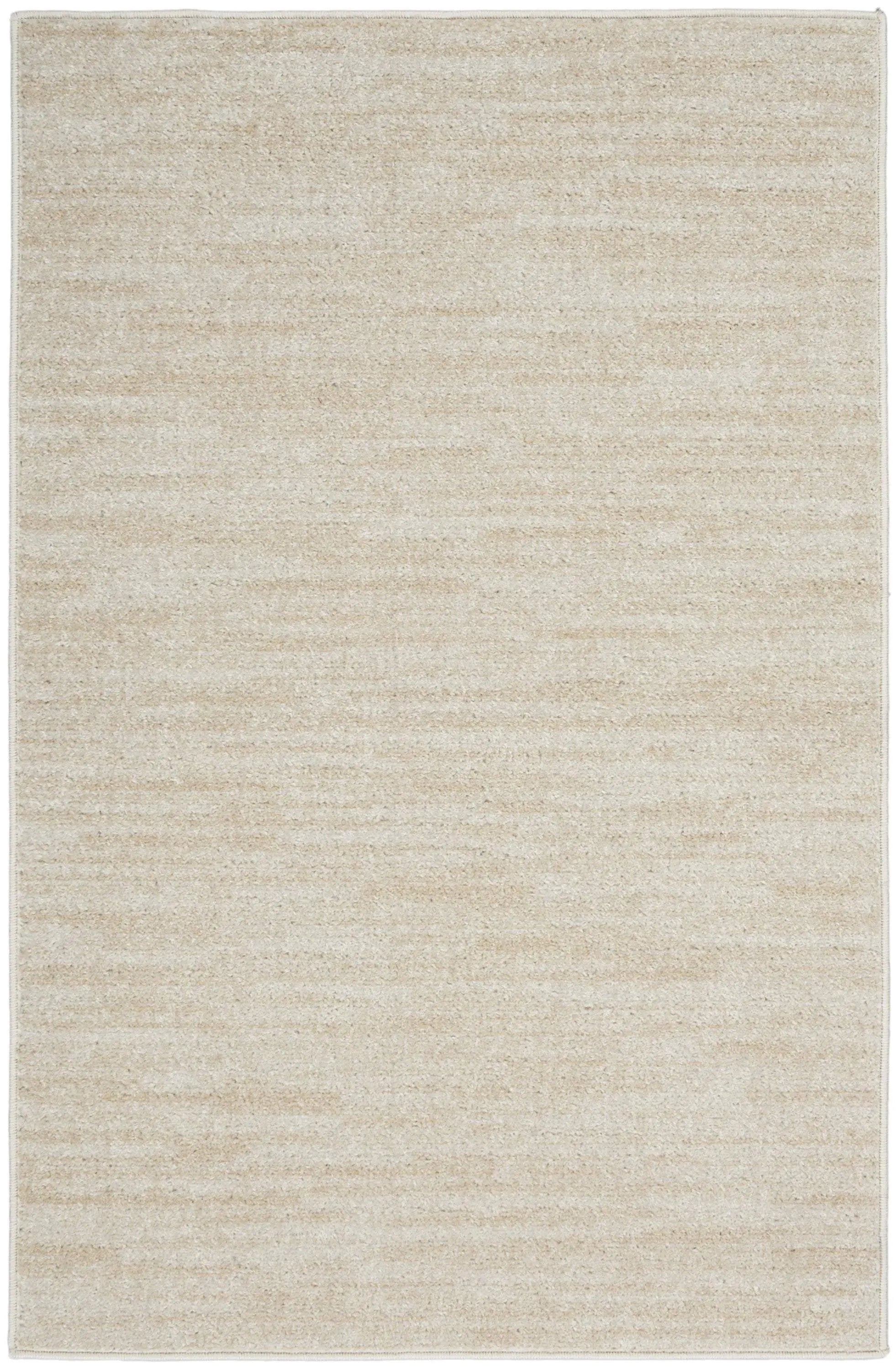 4' Runner Beige And Ivory Indoor Outdoor Runner Rug - GreatEagleInc