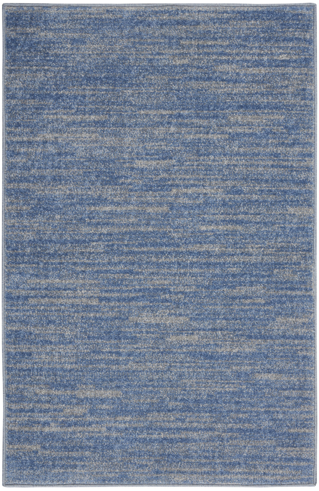 4' Runner Blue And Gray Indoor Outdoor Runner Rug - GreatEagleInc