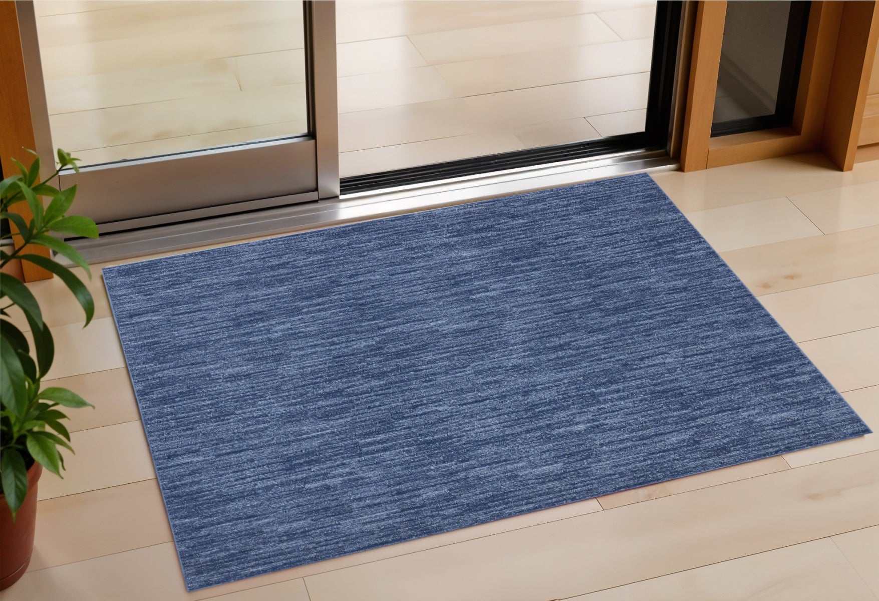 4' Runner Navy Blue Indoor Outdoor Runner Rug - GreatEagleInc