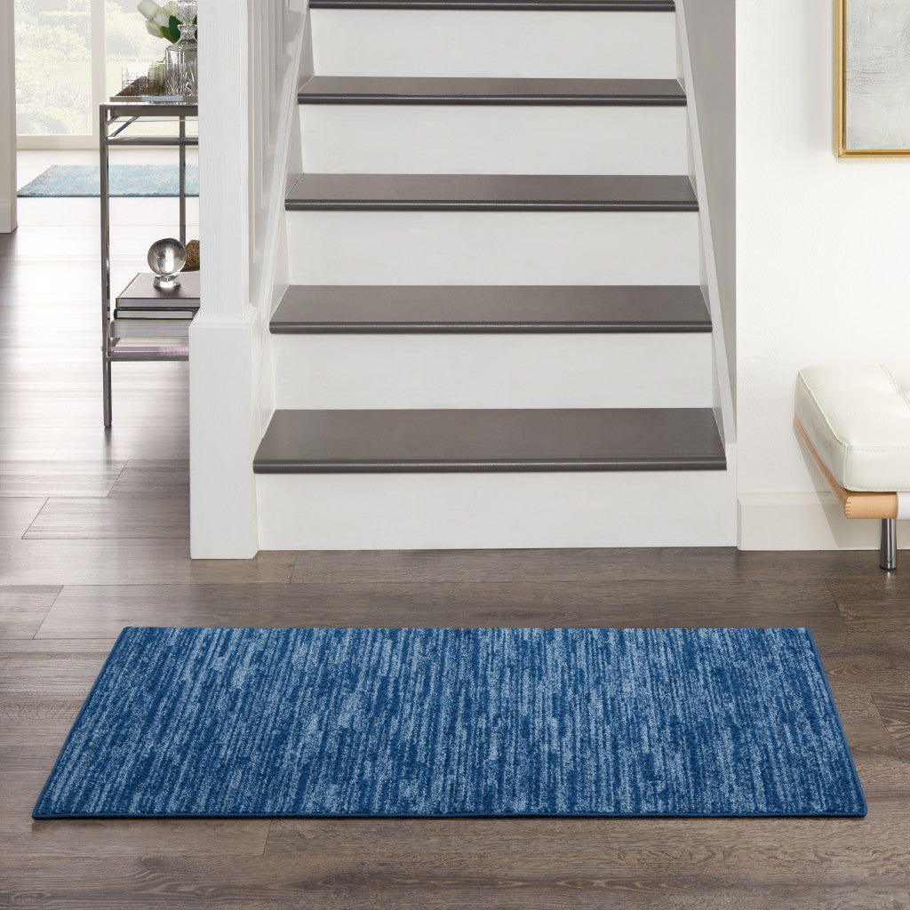 4' Runner Navy Blue Indoor Outdoor Runner Rug - GreatEagleInc