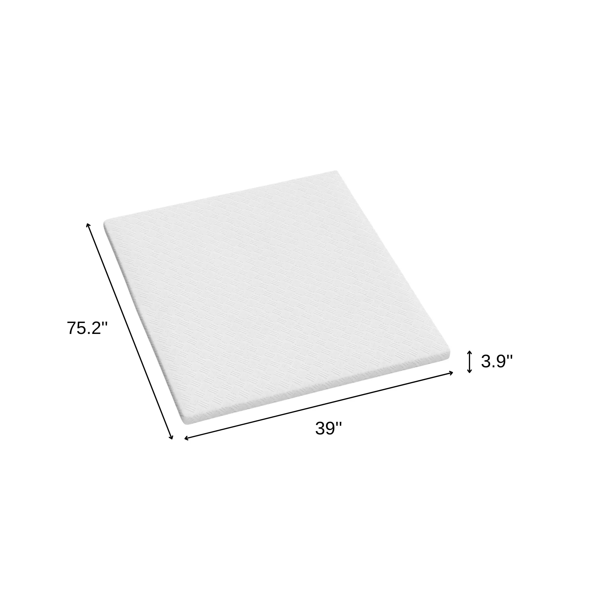 4" White Memory Foam Twin Mattress Topper Homeroots Bed & Bath