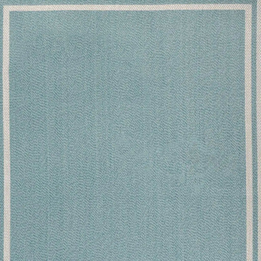 4' X 6' Aqua And Beige Striped Indoor Outdoor Area Rug Homeroots Outdoor