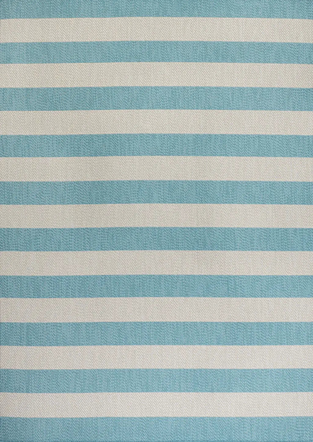 4' X 6' Aqua And Cream Striped Indoor Outdoor Area Rug Homeroots Outdoor
