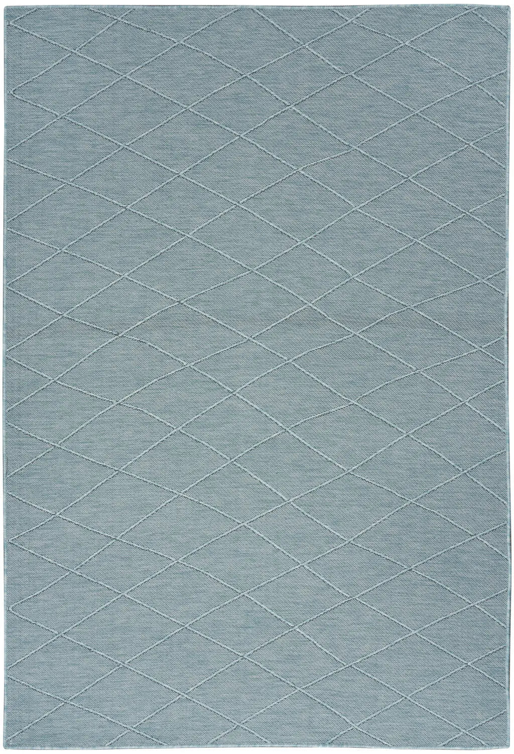 4' X 6' Aqua And Ivory Geometric Indoor Outdoor Area Rug Homeroots Outdoor