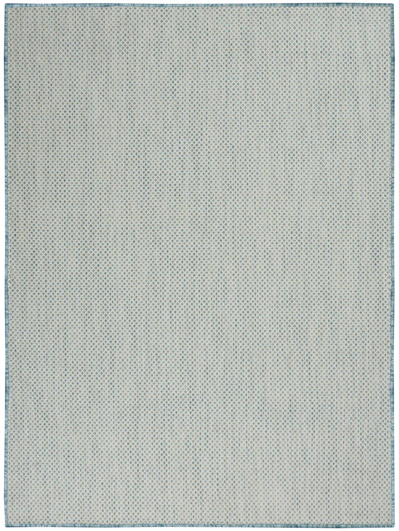 4' X 6' Aqua Geometric Power Loom Area Rug Homeroots Outdoor