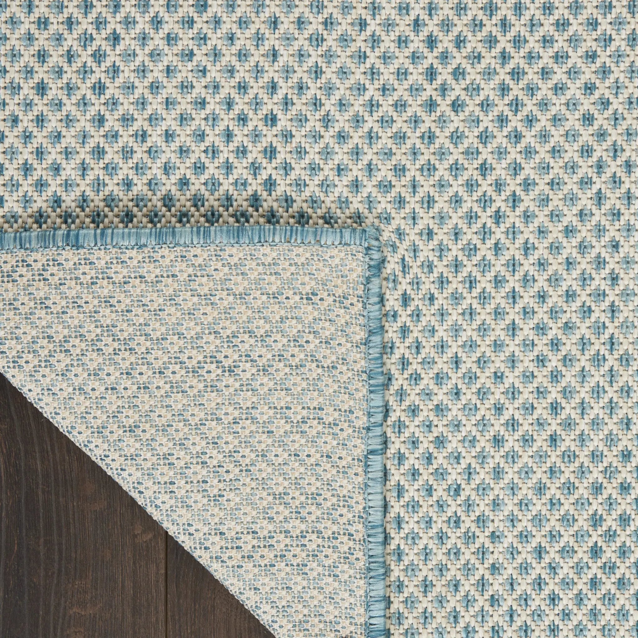 4' X 6' Aqua Geometric Power Loom Area Rug Homeroots Outdoor