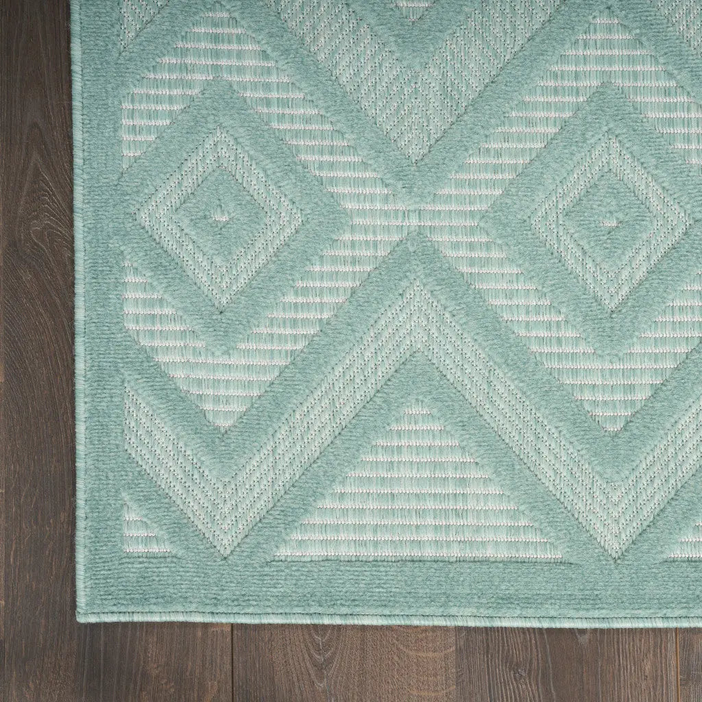 4' X 6' Aqua Indoor Outdoor Area Rug - GreatEagleInc