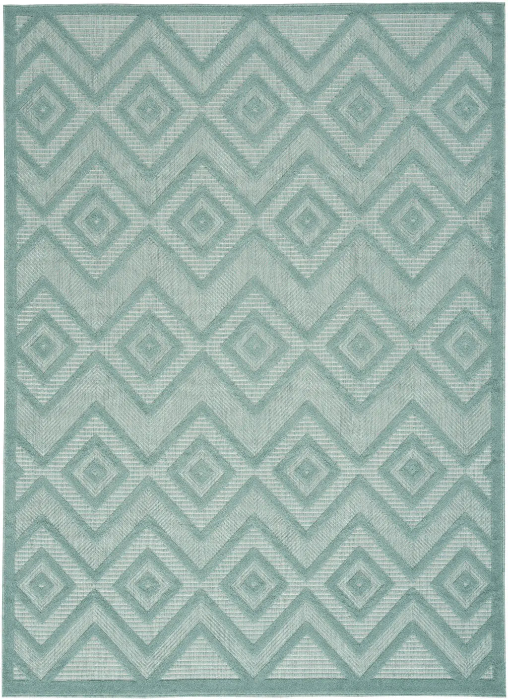 4' X 6' Aqua Indoor Outdoor Area Rug - GreatEagleInc