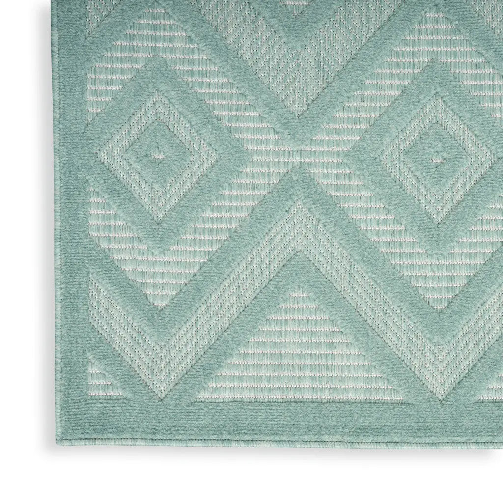 4' X 6' Aqua Indoor Outdoor Area Rug - GreatEagleInc