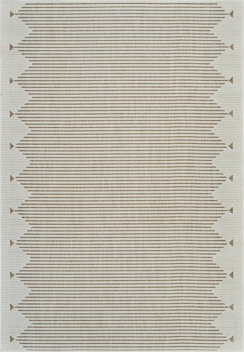 4' X 6' Beige And Brown Geometric Distressed Indoor Outdoor Area Rug Homeroots Outdoor