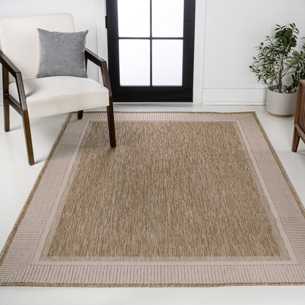 4' X 6' Beige And Cream Indoor Outdoor Area Rug - GreatEagleInc