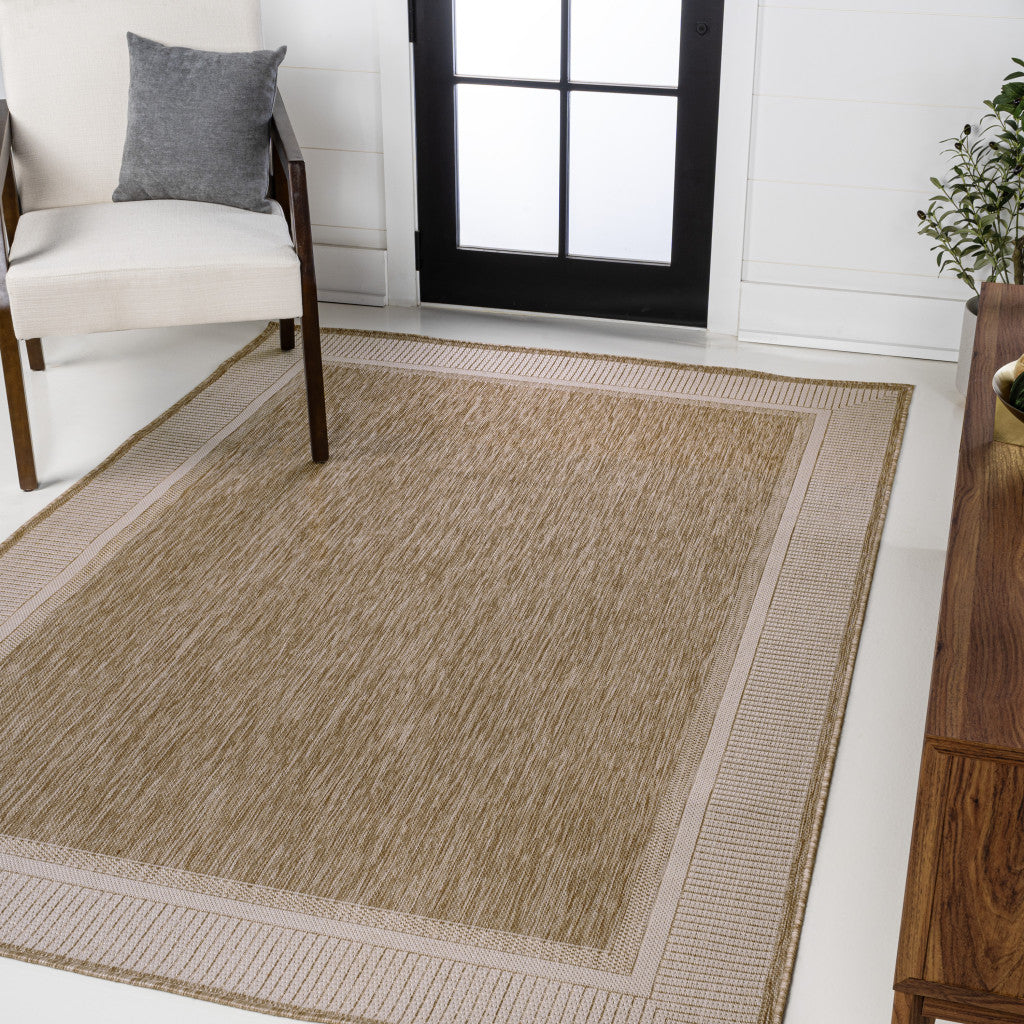 4' X 6' Beige And Cream Indoor Outdoor Area Rug - GreatEagleInc