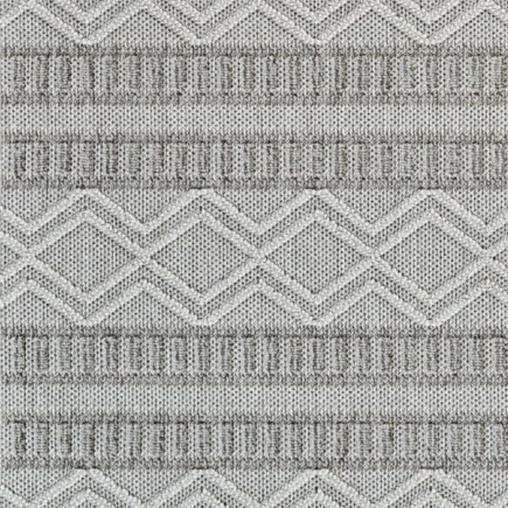 4' X 6' Beige And Gray Striped Distressed Indoor Outdoor Area Rug - GreatEagleInc