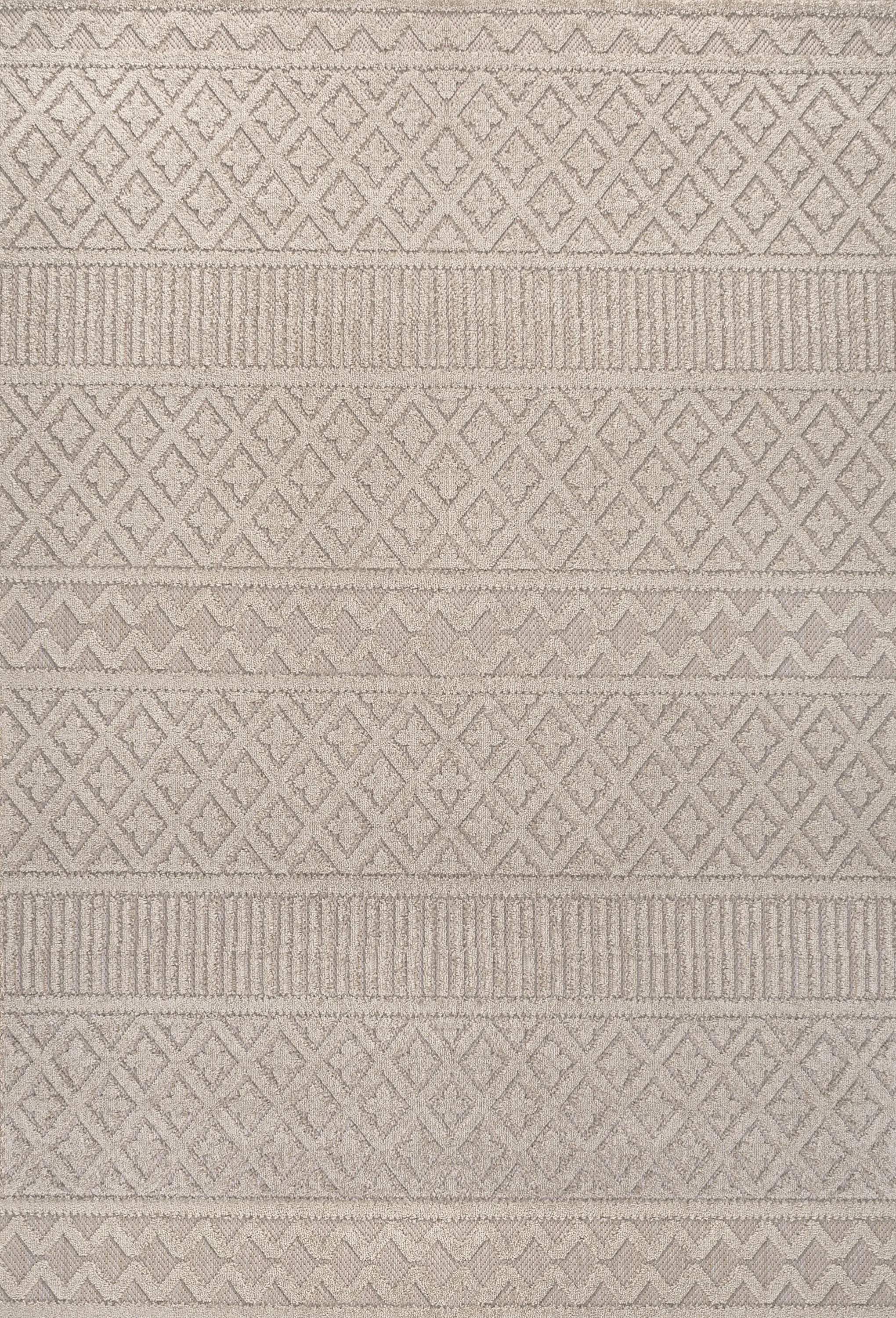 4' X 6' Beige And Gray Trellis Indoor Outdoor Area Rug Homeroots Outdoor