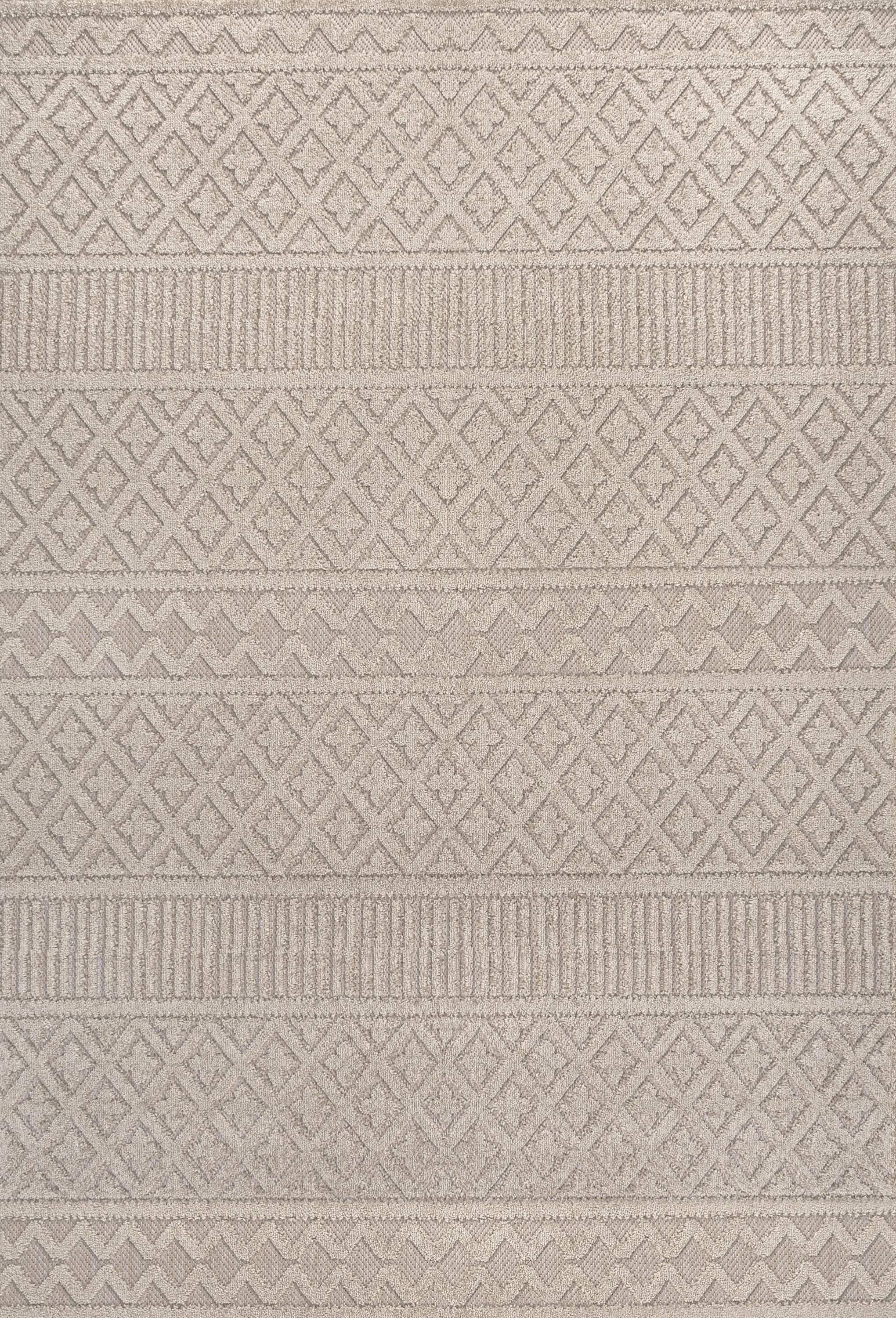 4' X 6' Beige And Gray Trellis Indoor Outdoor Area Rug Homeroots Outdoor