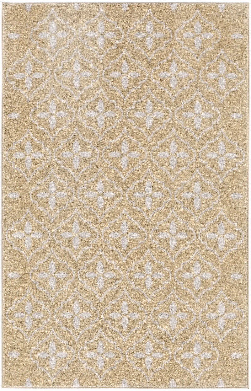 4' X 6' Beige And Ivory Geometric Indoor Outdoor Area Rug Homeroots Outdoor