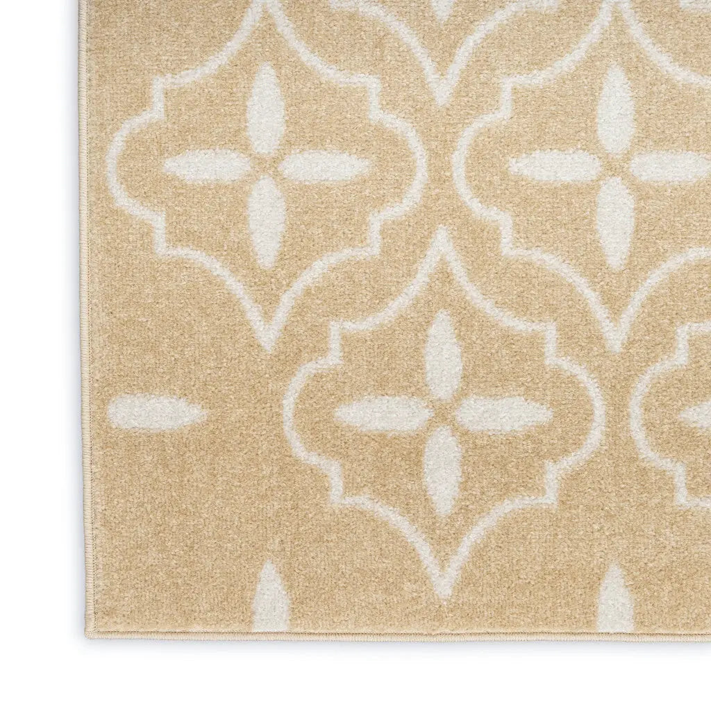 4' X 6' Beige And Ivory Geometric Indoor Outdoor Area Rug Homeroots Outdoor
