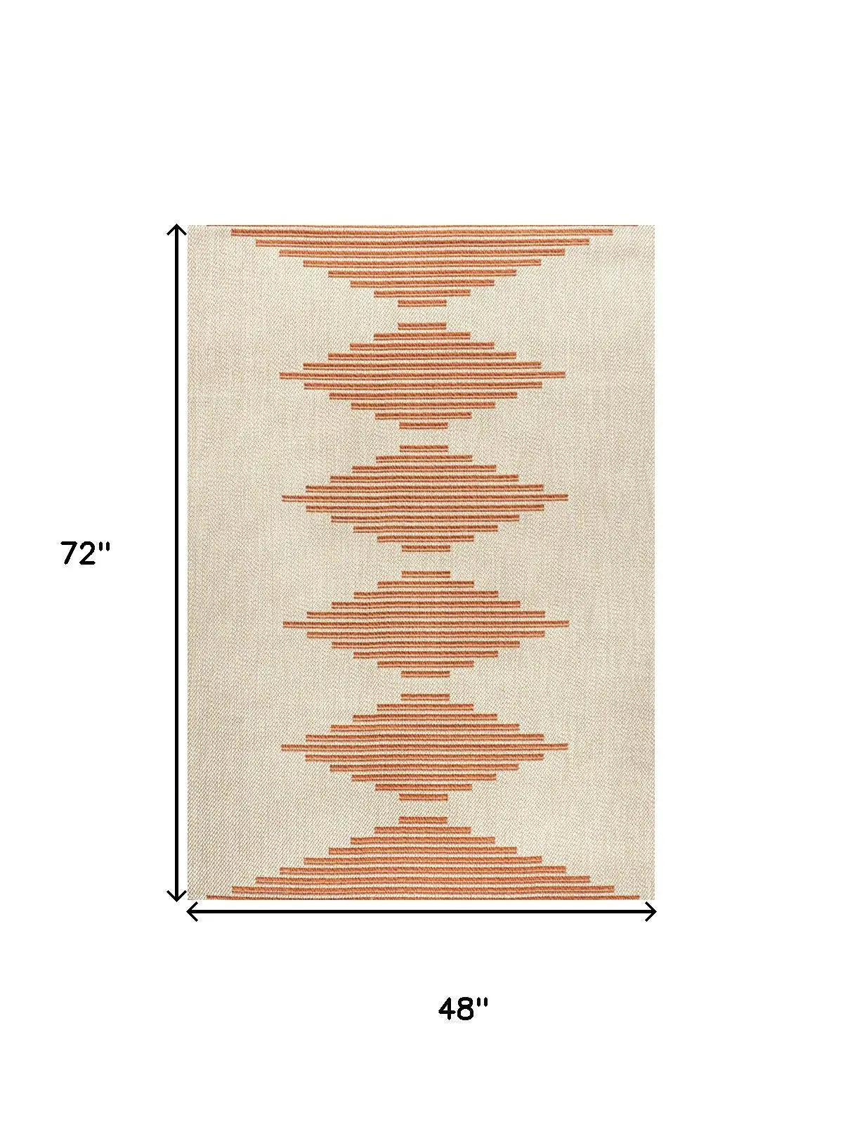4' X 6' Beige And Orange Abstract Indoor Outdoor Area Rug Homeroots Outdoor