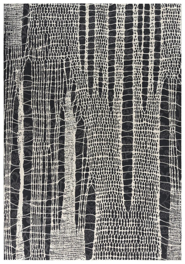 4' X 6' Beige Black Ivory And Gray Abstract Area Rug Homeroots Home Decor