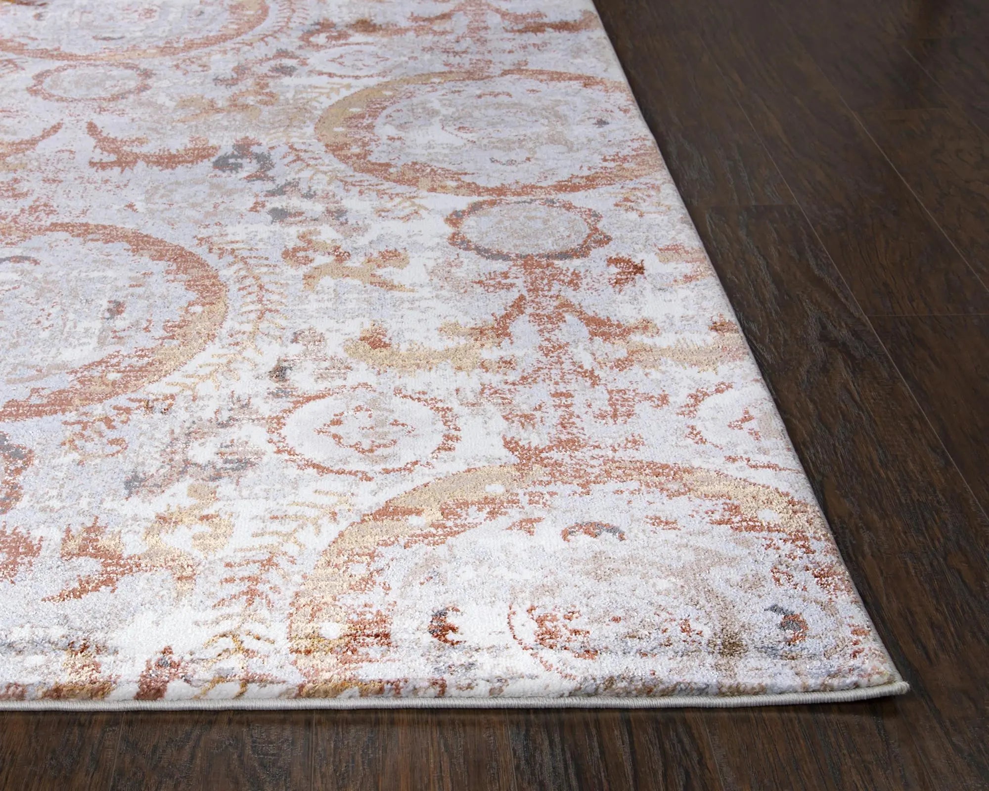 4' X 6' Beige Copper And Gray Geometric Area Rug Homeroots Home Decor