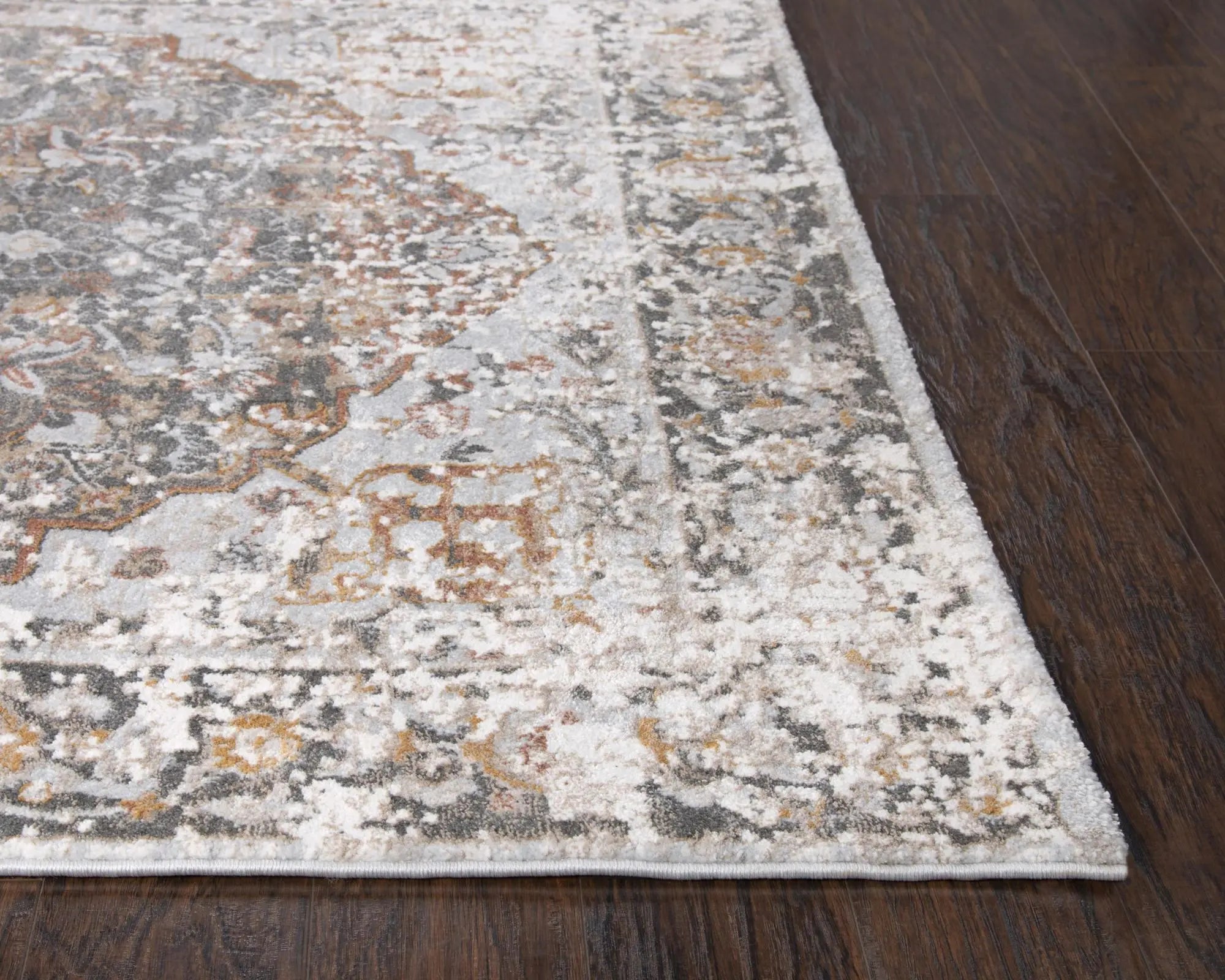 4' X 6' Beige Copper And Gray Medallion Area Rug Homeroots Home Decor