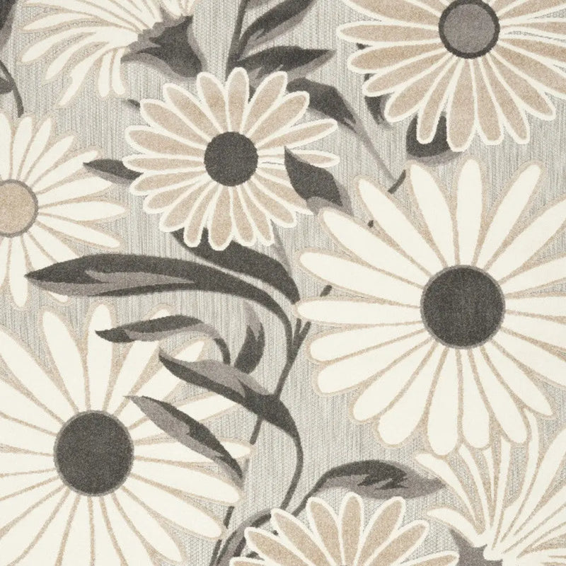 4' X 6' Beige Floral Stain Resistant Non Skid Area Rug Homeroots Outdoor