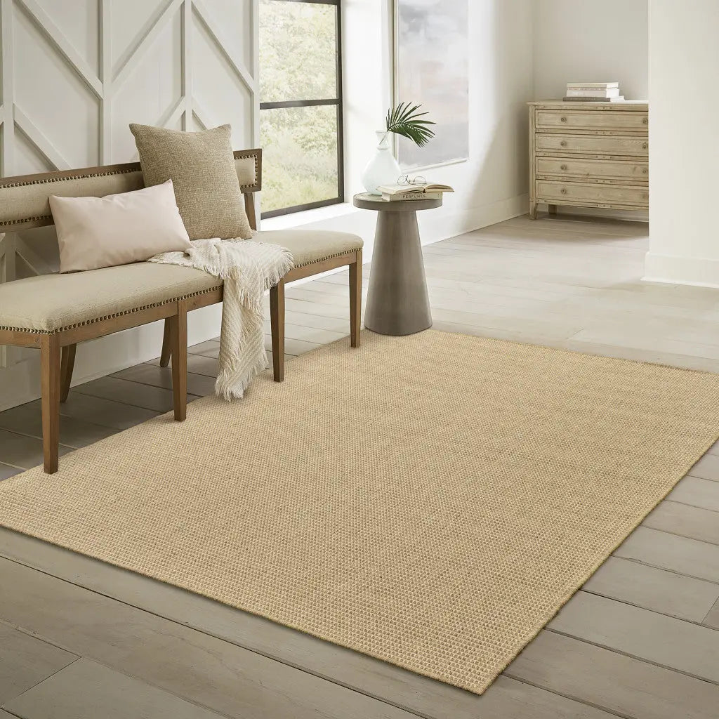 4' X 6' Beige Stain Resistant Indoor Outdoor Area Rug Homeroots Outdoor