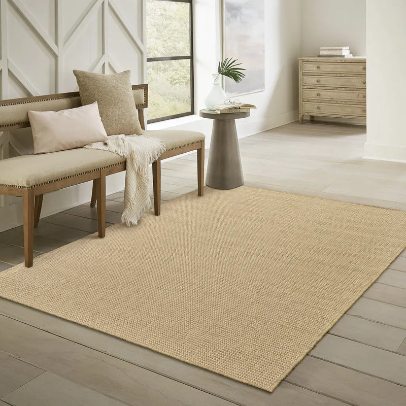 4' X 6' Beige Stain Resistant Indoor Outdoor Area Rug Homeroots Outdoor