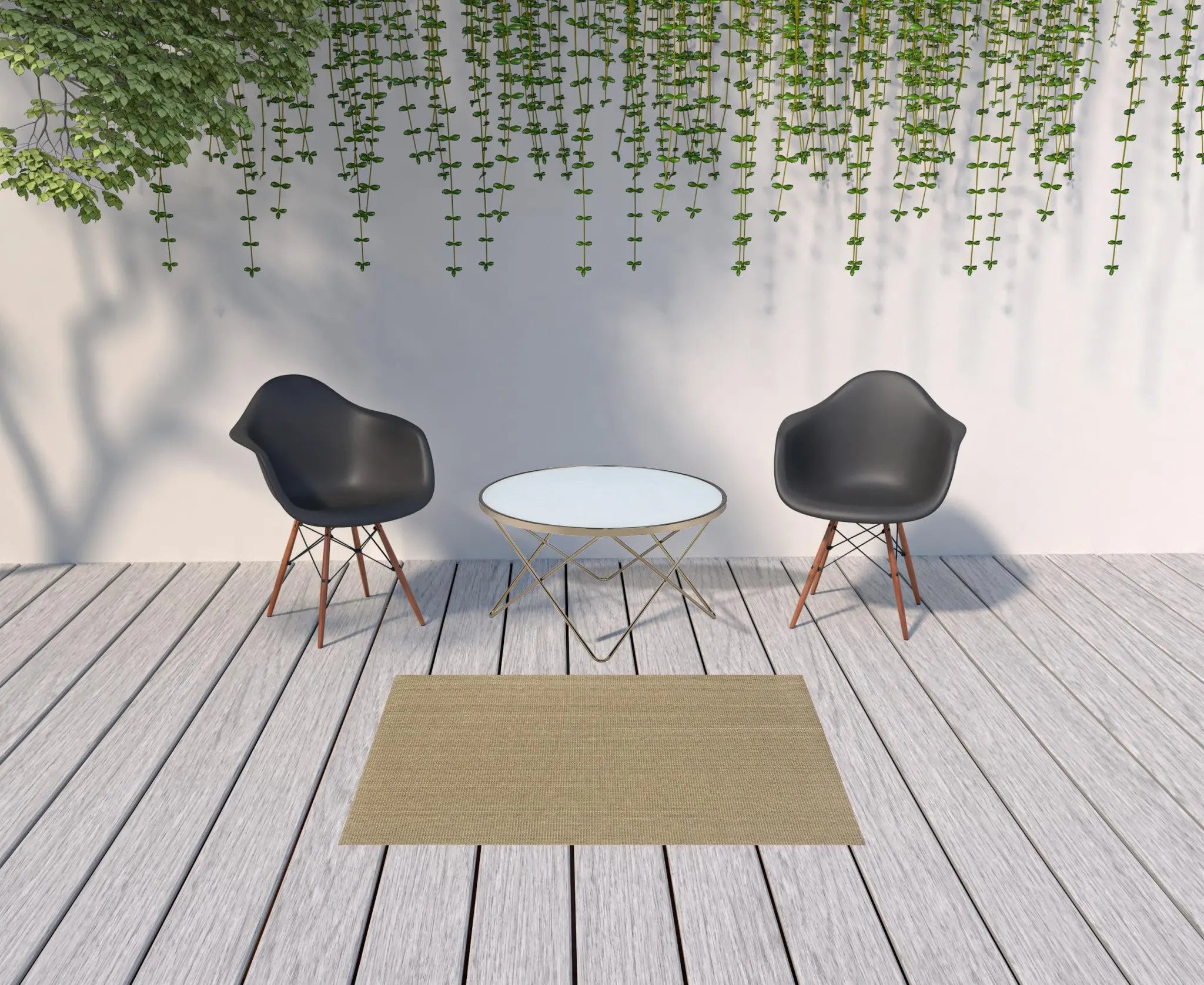 4' X 6' Beige Stain Resistant Indoor Outdoor Area Rug Homeroots Outdoor