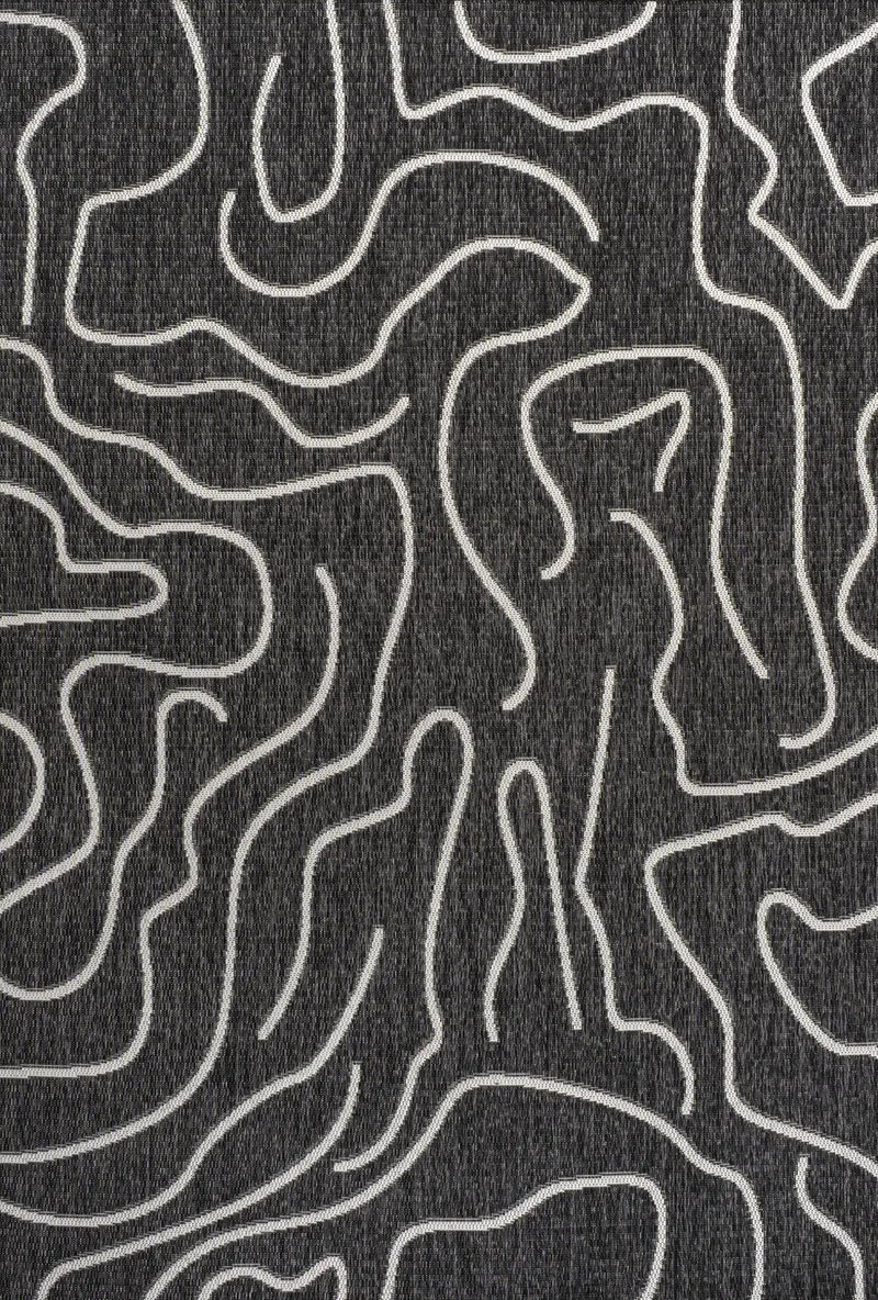 4' X 6' Black And Cream Abstract Indoor Outdoor Area Rug Homeroots Outdoor