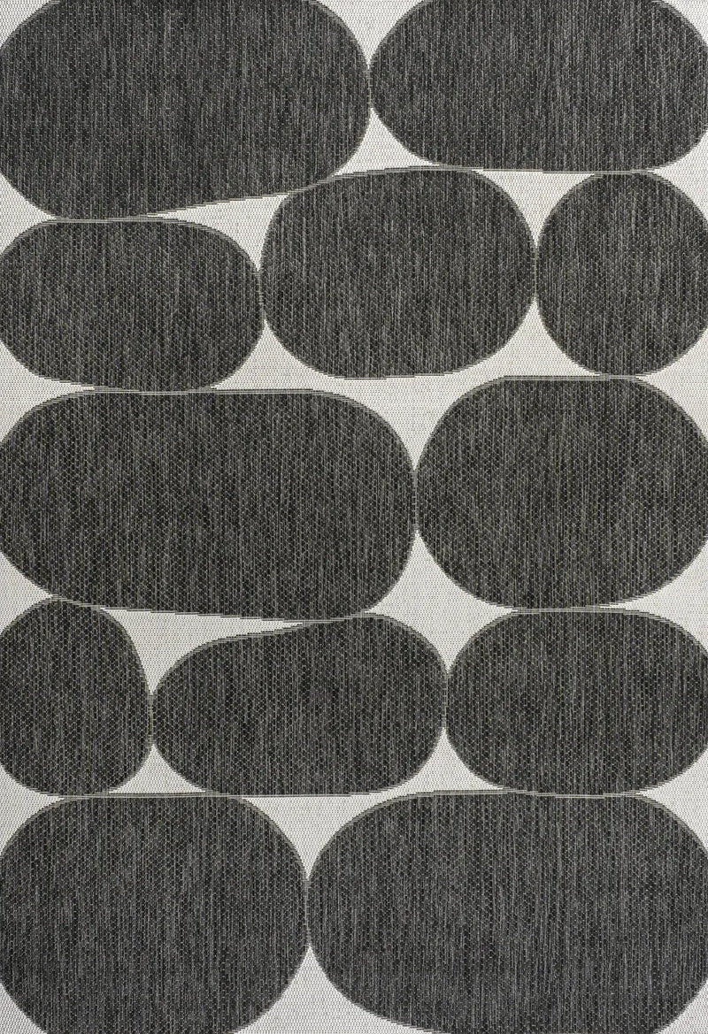 4' X 6' Black And Cream Geometric Indoor Outdoor Area Rug Homeroots Outdoor