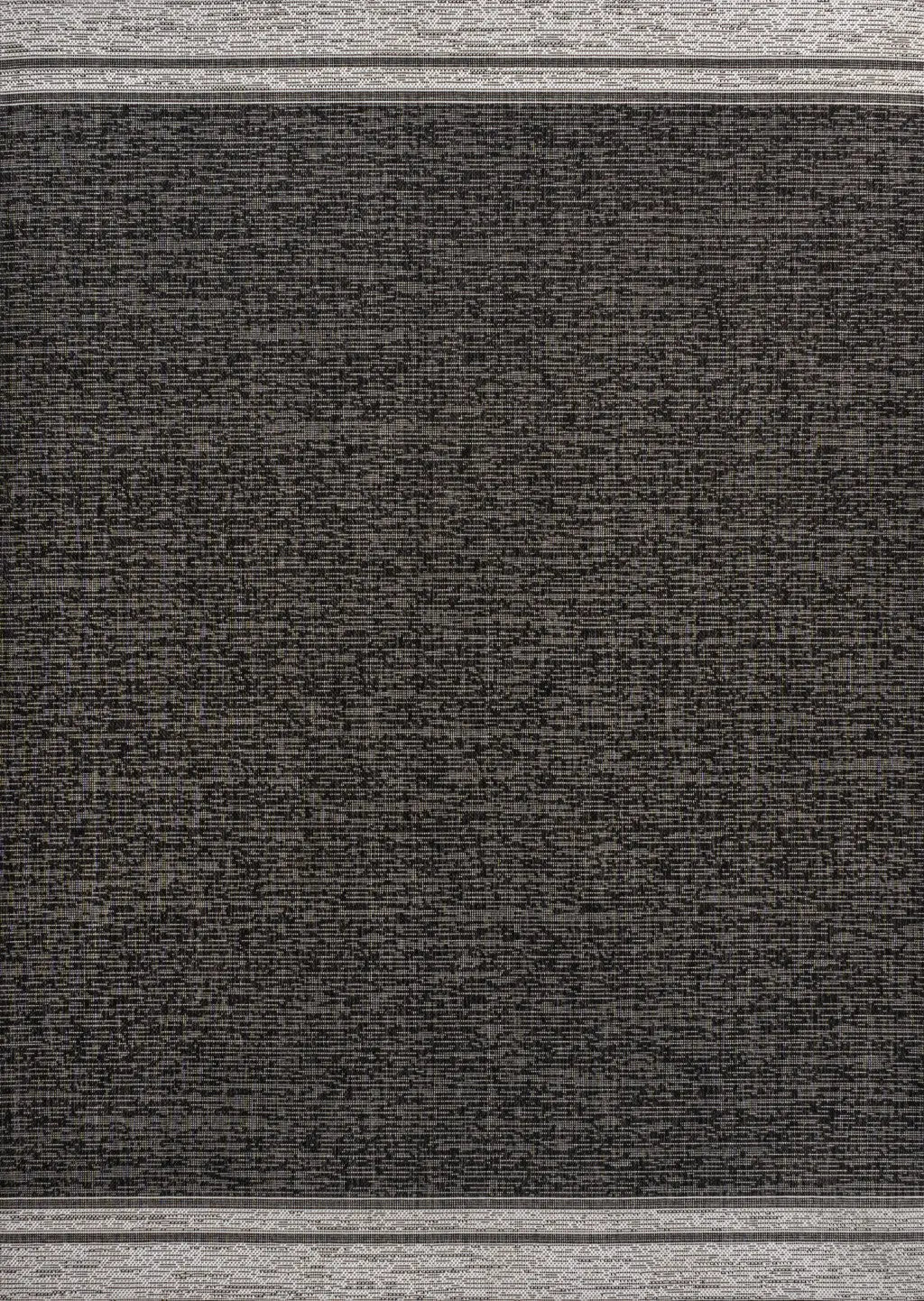 4' X 6' Black And Cream Indoor Outdoor Area Rug - GreatEagleInc